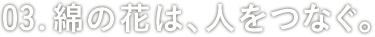 03:綿の花は、人をつなぐ。